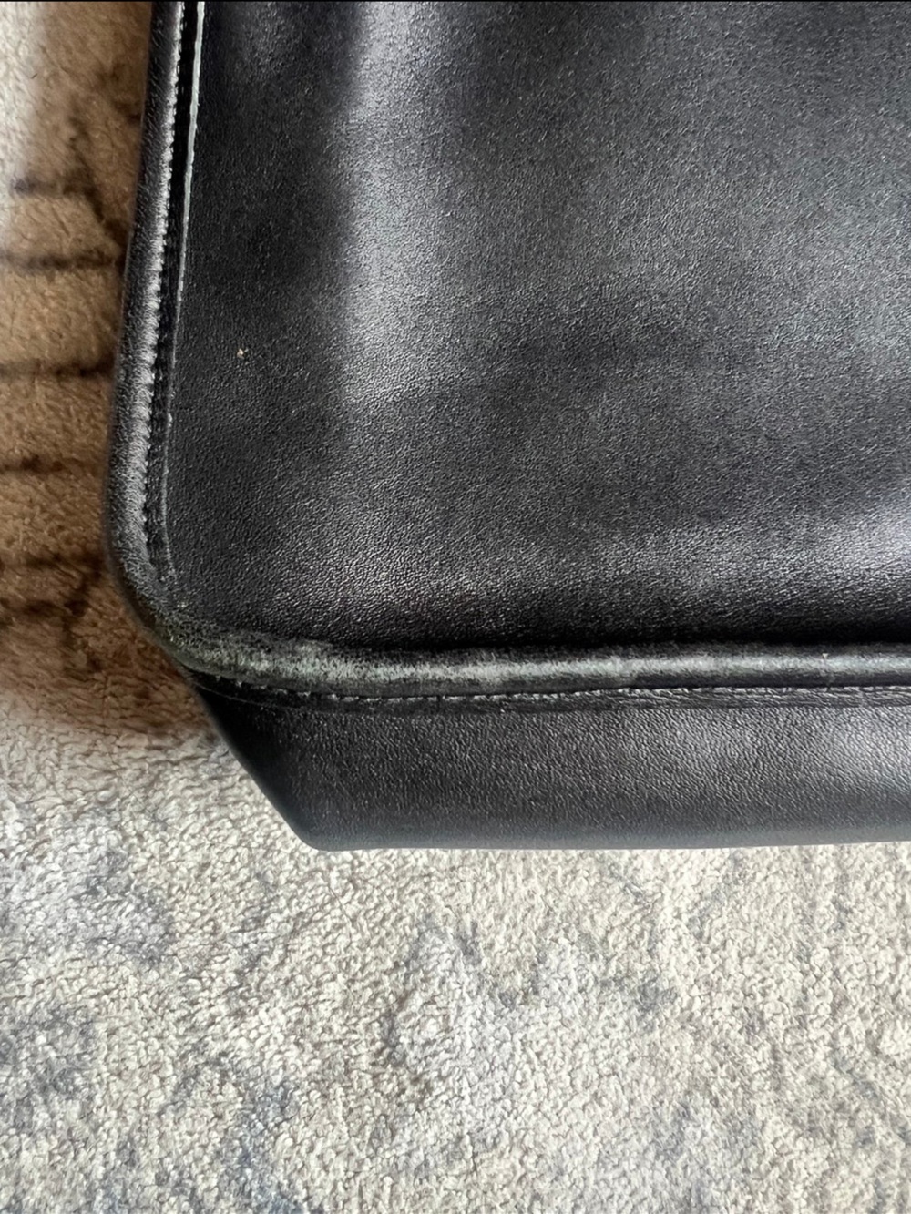 Vintage Coach 9073 Black Leather Shoulder Bag Zip Top Hobo Bag - Picture 5 of 8